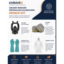 Ilaçlama Boya Işleri Tam Koruma Set-6 (3m Maske Filtre Lamineli Tulum Eldiven )