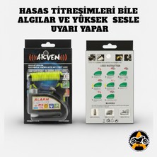AKGÜNEŞ MOTOGARAJ Yüksek Hassasiyetli Yüksek Desibelli Motosiklet Disk Kilidi (Hatırlatma Kablosu Hediye)