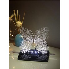 Solvéra 3D LED Kelebek Görünümlü Gece Lambası Masa ve Gece Lambası