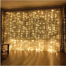 Vaelmont USB Kontrollü Sarı Renkli Perde LED Işık - 3x2.5 Metre Masa ve Gece Lambası