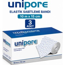 Unipore Tıbbi  Elastik Sabitleme Bandı Esnek Flaster 10M×15CM (3 Adet)