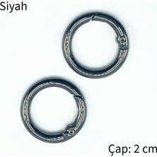 Oxford İplik Metal Yaylı Çanta Halkası 2 cm - Siyah