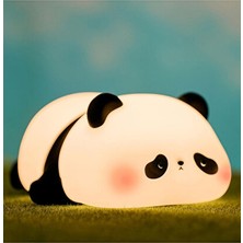 Solvéra Sevimli Panda Dokunmatik Gece Lambası - Yumuşak Silikon Tasarım Masa ve Gece Lambası