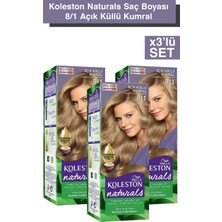 Wella Koleston Naturals Saç Boyası 8/1 Açık Küllü Kumral X3