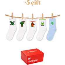 Carnaval Socks 5’li Unisex Desenli Kısa Konç Çorap Seti-6 Hediye Kutulu