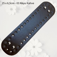 Oxford İplik Dikişli Perçinli Çanta Tabanı 25X6,5 cm 03 Koyu Kahve