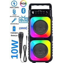 Vaelmont Işıklı Bluetooth Parti Hoparlörü, Karaoke ve Mikrofon Hediyesiyle Bluetooth Hoparlör