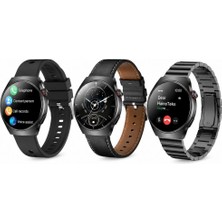 Hainoteko 32 Akıllı Saat Amoled Ekran Bluetooth Sesli Görüşme, Su Geçirmez, 15 Gün Batarya, Metal Kasa, Çoklu Spor & Sağlık Takibi Siyah