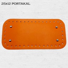 Oxford İplik Dikişli Perçinli Çanta Tabanı 25X12 Portakal