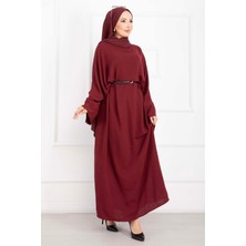 Md Ceyda Tesettür Abaya Bordo