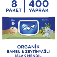 Selpak ® Organik Bambu Özlü & Organik Zeytinyağlı Islak Mendil 8'li 400 Yaprak