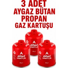 ByKurt Gaz Kartuşu Bütan Propan Karışımlı Kamp Ocağı Kartuşu 3 Adet 450 G