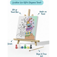 Tabdiko Tatlı Cupcake Boyama Tuvali – Şövaleli Boya Seti 20X20