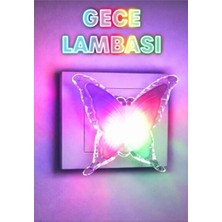 Vaelmont Renkli Kelebek LED Gece Lambası, Renk Değiştiren ve On/off Tuşlu Masa ve Gece Lambası