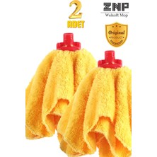 Seraser Welsoft Balerin Mop Yedek Başlıklı 2 Adet Sarı Mop, Papas 45X60