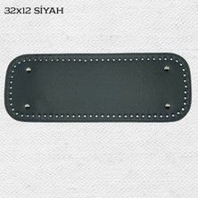 Oxford İplik Dikişli Perçinli Çanta Tabanı 32X12 Siyah
