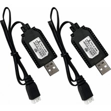Qasul 3pin Fişli 7.4V USB Şarj Kablosu Evrensel Uyumlu Rc Araba Rc Uçak Rc Tank Rc Tekne ve Diğer Uzaktan Kumanda Oyuncakları Evrensel 7.4V 2s Lipo Pil Için USB Şarj Cihazı