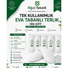 Ağol Tekstil Tek Kullanımlık Eva Tabanlı Otel ve Spa Terliği 100 Çift Beyaz