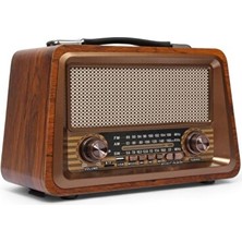 UltraNova Vaelmont Gerçek Eskitme Görünüm Nostaljik Ahşap Radyo Alarm Saatli Radyo