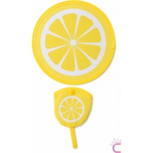 Cinderella Limon Desenli Katlanabilir Yuvarlak Yelpaze Çıtçıt Çantalı Taşınabilir Mini Kore El Yelpazesi 20CM