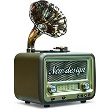 Solvéra Büyük Boy Retro Tasarımlı Bluetooth ve Radyo Alarm Saatli Radyo