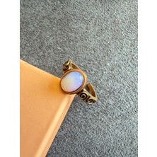 Aida Jewelss Zadenza Gold Ayarlanabilir Ölçü Doğal Taşlı Saf Bakır Yüzük Antik Model Bakır Yüzük