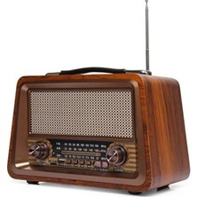 Vaelmont Gerçek Ahşap Eskitme Bluetooth Radyo ve Müzik Kutusu, Alarm Özelliği Alarm Saatli Radyo