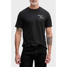 Calvin Klein % 100 Pamuk Slim Fit Logolu Bisiklet Yaka T Shirt LV04RG837GUB1 Erkek T Shirt LV04RG837G Ub1