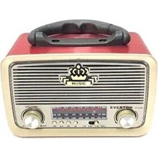 Solvéra Retro Kırmızı Bantlı Bluetooth Radyo ve Alarm Saatli Model Alarm Saatli Radyo