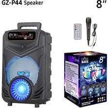 Solvéra 8 Inç Rgb Ledli Taşınabilir Bluetooth Hoparlör, USB ve Fm Radyo Özellikli