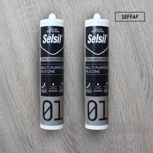 Selsil Genel Amaçlı Silikon Şeffaf 280 gr 2 Adet