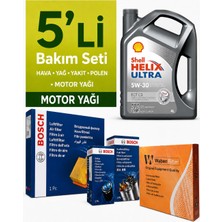 Bosch Dacia Dokker 1.5 Dci Filtre Bakım Seti-Shell Helix Ultra Ect 5W30 4lt Tüm Modeller 2012-20 (498351434)