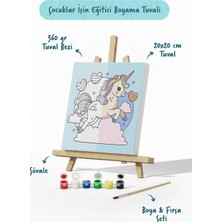 Tabdiko Sihirli Unicorn Boyama Tuvali – Şövaleli Boya Seti 20X20