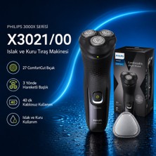 Philips 3000X Serisi Islak&kuru Tıraş Makinesi, 3 Yönde Dönen Başlıklar, Hassas Düzeltici, X3021/00