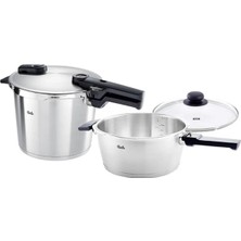 Fissler Vitaquick Premium Cam Kapak ve Buhar Aparatlı Düdüklü Tencere Seti - 3,5 Lt + 6 Lt