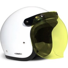 DMD Vintage Flip Up Bubble Visor Yellow Vizör