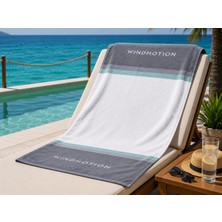 Windmotion Boston %100 Pamuk Plaj Havlusu Gri/beyaz 70X175