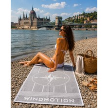 Windmotion Budapest %100 Pamuk Plaj Havlusu Gri/beyaz 70X175