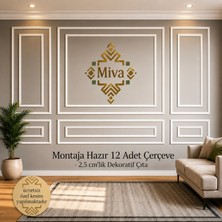 Miva Konsept Dekoratif Boyanabilir 12 Adet Hazır Kesim Duvar  Çerçeve Seti (SET:3360)