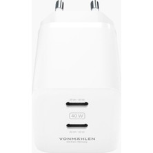 Vonmahlen Unity Gan 40W Şarj Cihazı Beyaz