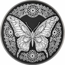 Cit AgaKulche Kelebek Gümüş Sikke Coin