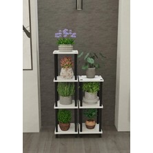 Remaks Odin Çok Katlı Basamak Saksılık Çiçeklik Standı | Dekoratif Modüler Bitki Rafı-Beyaz