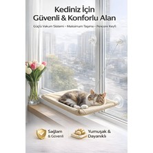 Solvéra Vakumlu Güçlü Vantuzlu Pencereli Kedi Hamak ve Konforlu Yatak Kedi ve Köpek Yatağı