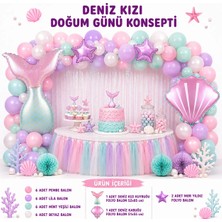 Çavuş E-Ticaret Deniz Kızı Doğum Günü Set Deniz Kızı Kuyruğu Folyo Balon Seti Doğum Günü Parti Seti Deniz Kızı Konsept Balon Zinciri