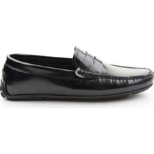 Bambi Siyah Hakiki Deri Erkek Loafer Ayakkabı E01648620514