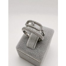 Zirkon Taşlı Silver Çelik Yüzük