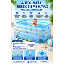 Solvéra Mavi Renkli 4 Bölmeli Bebek Şişme Havuzu - Güvenli ve Eğlenceli Şişme Havuz & Aksesuarı