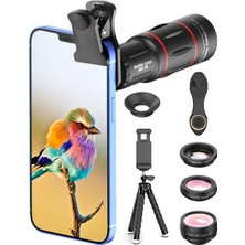 Apexel 18X Telefoto 4'ü 1 Arada Lens Kiti