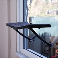 Solvéra Cam ve Duvara Yapışan Gri Kedi Yatağı - Vantuzlu ve Pratik Kedi ve Köpek Yatağı