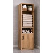 Noiss Home Decor Duru Meşe Çok Amaçlı Raflı Banyo Kiler Mutfak Erzak Çamaşır Odası Dolabı